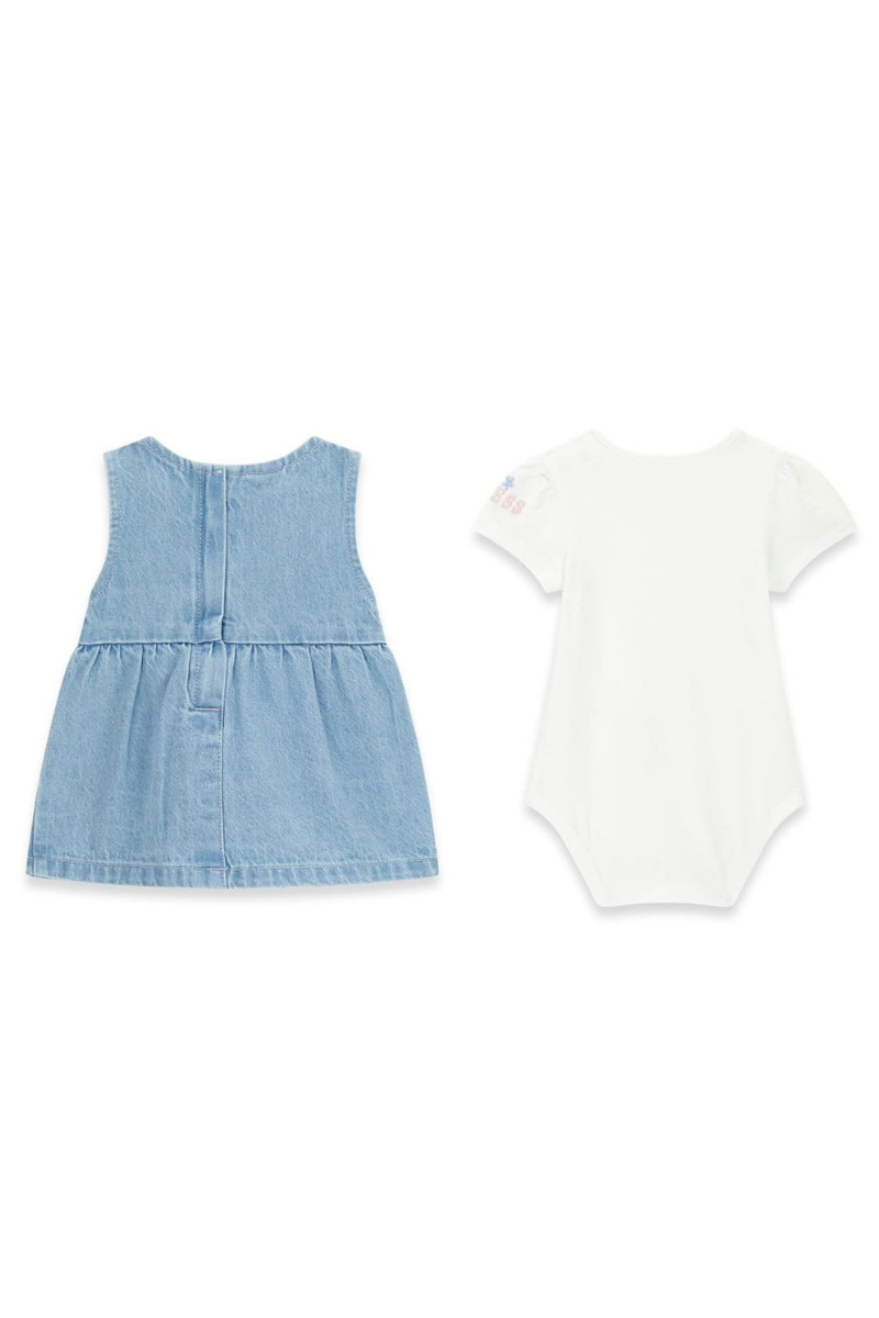 Abitino da neonata in denim con body A6RG11K6YW0