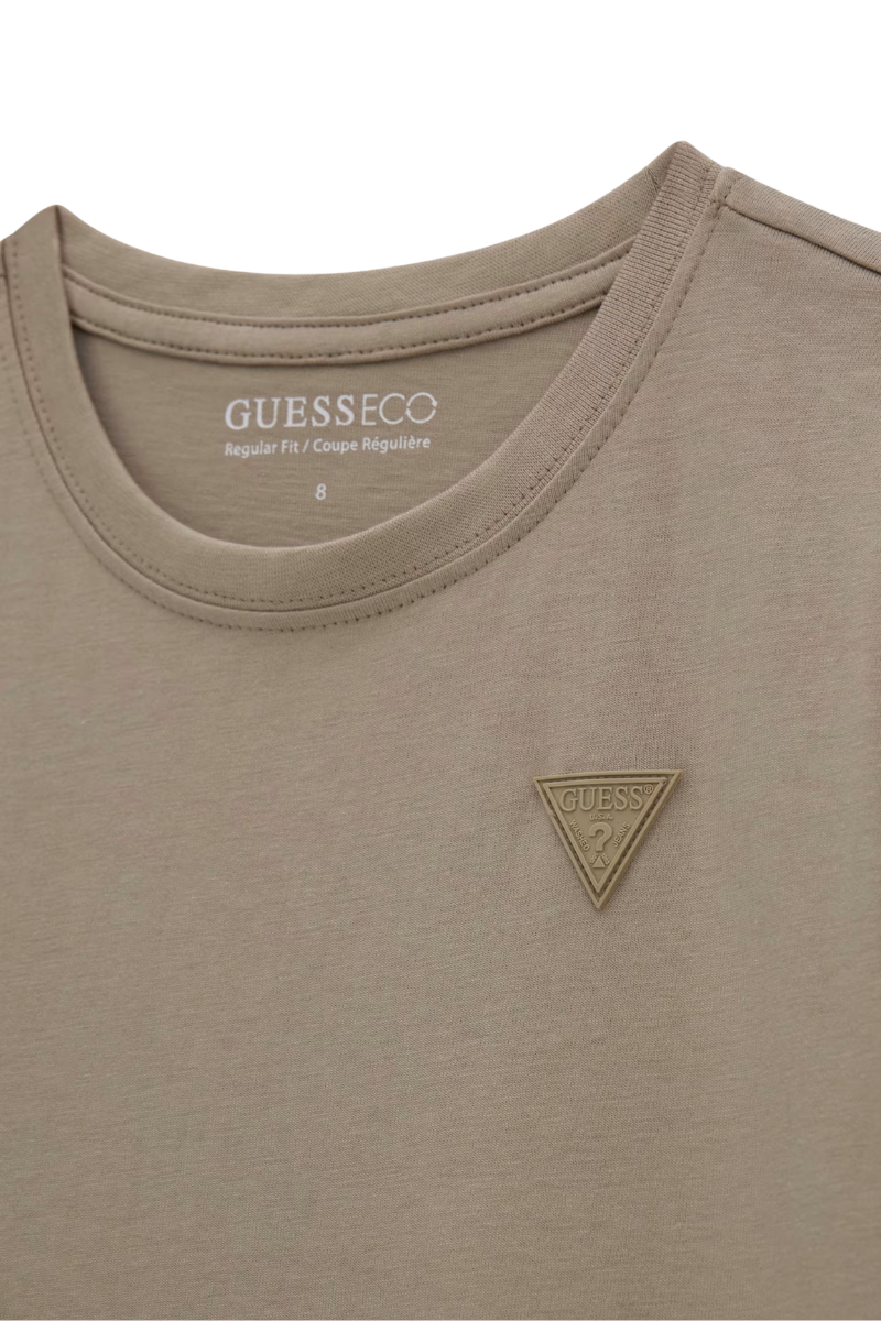 T-shirt da ragazzo con triangolo loggato gommato cucito sul petto a sinistra L6RI27I3Z14