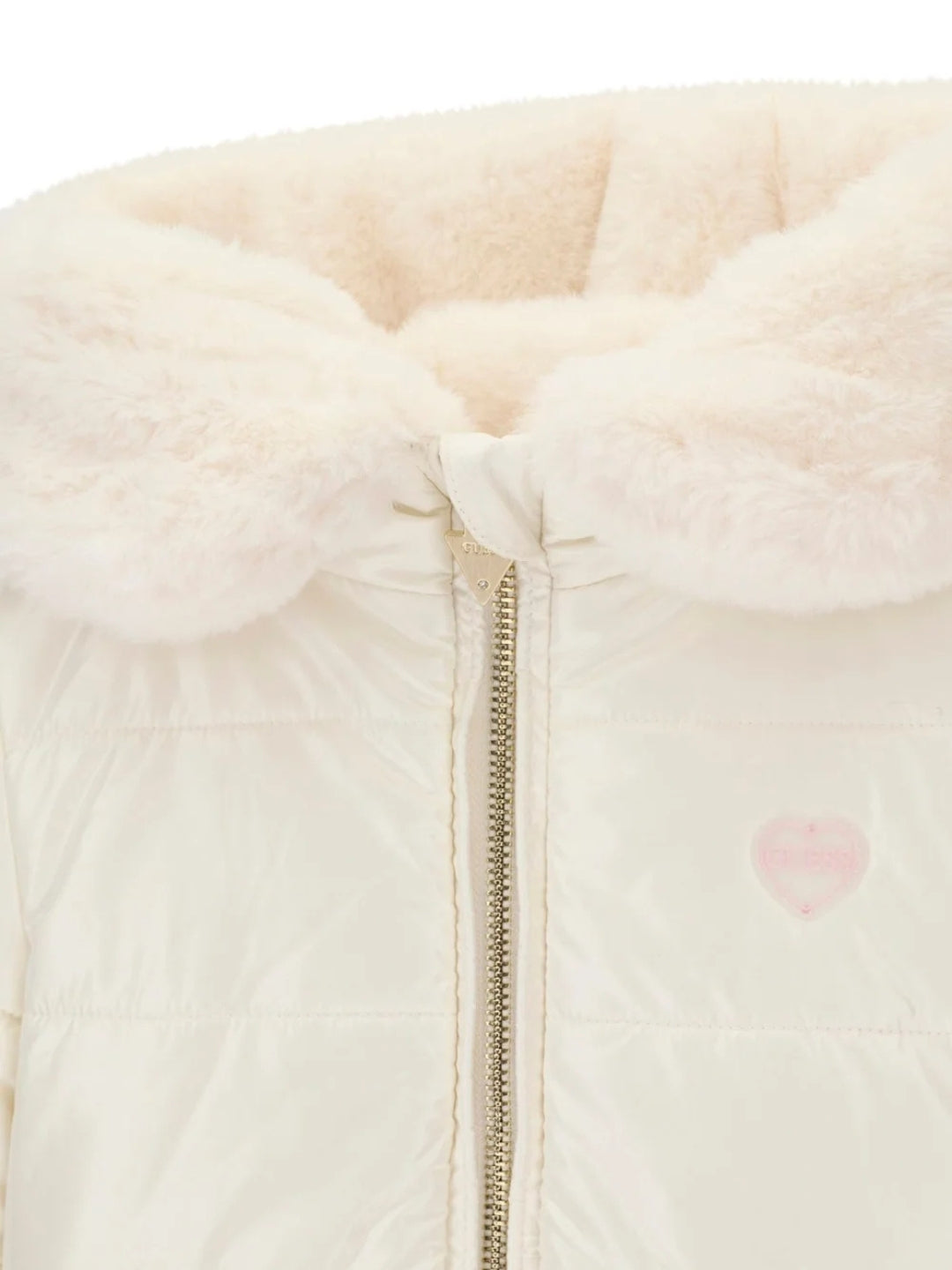 Giubbotto da bambina reversibile con lato trapuntato e lato in eco-pelliccia K6BL04W3965