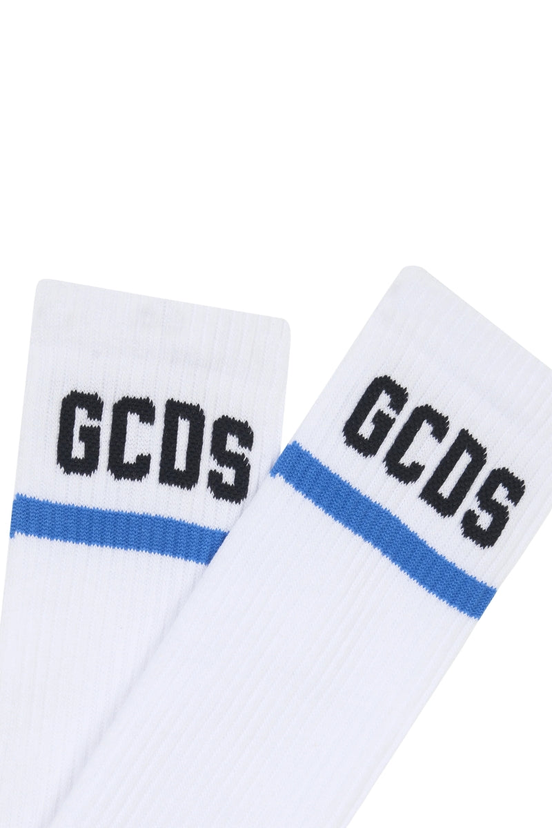 Calze in spugna di cotone da ragazzo e ragazza con logo lettering a contrasto C1UJQQ714T801