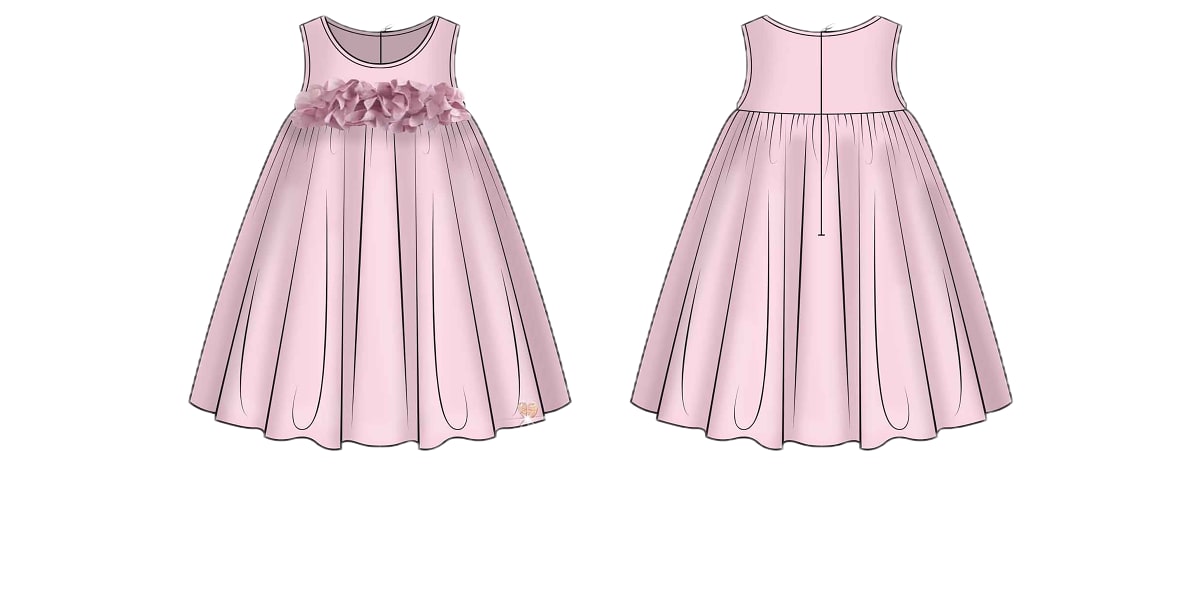Vestito da neonata in tulle con fiori applicati sul girovita A6RK11KBZN0
