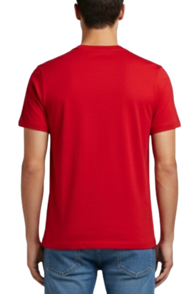 T-shirt girocollo da ragazzo in cotone con maxi stampa a contrasto colore FW25216