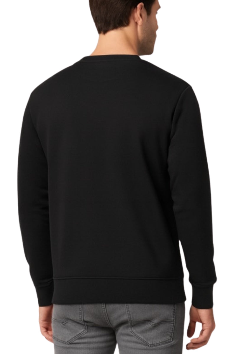 Felpa girocollo da ragazzo con stampa logo a contrasto a sinistra FW25229