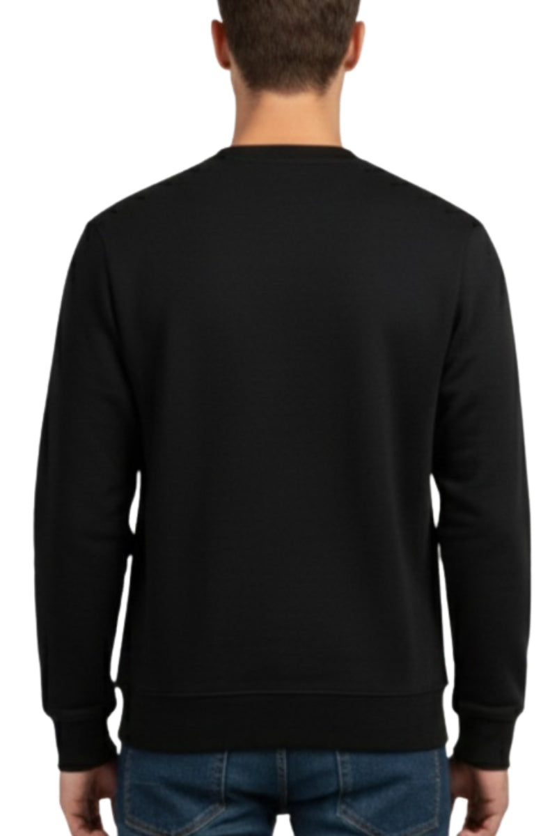 Felpa girocollo da ragazzo con logo in rilievo a sinistra FW25282