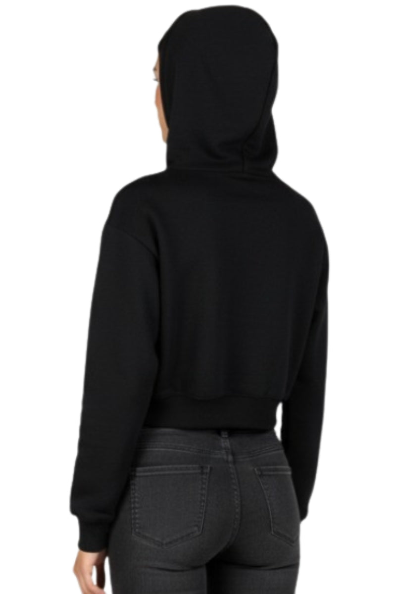 Felpa cropped da ragazza con cappuccio FW252W01