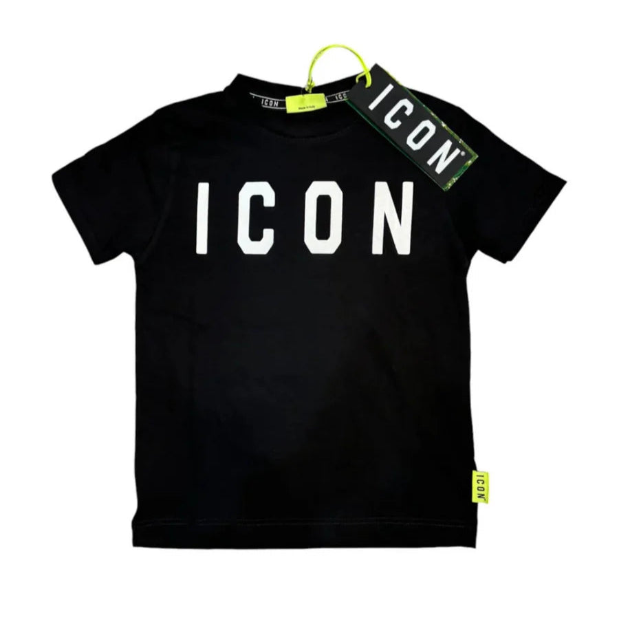 T-shirt da ragazzo a maniche corte con maxi logo frontale