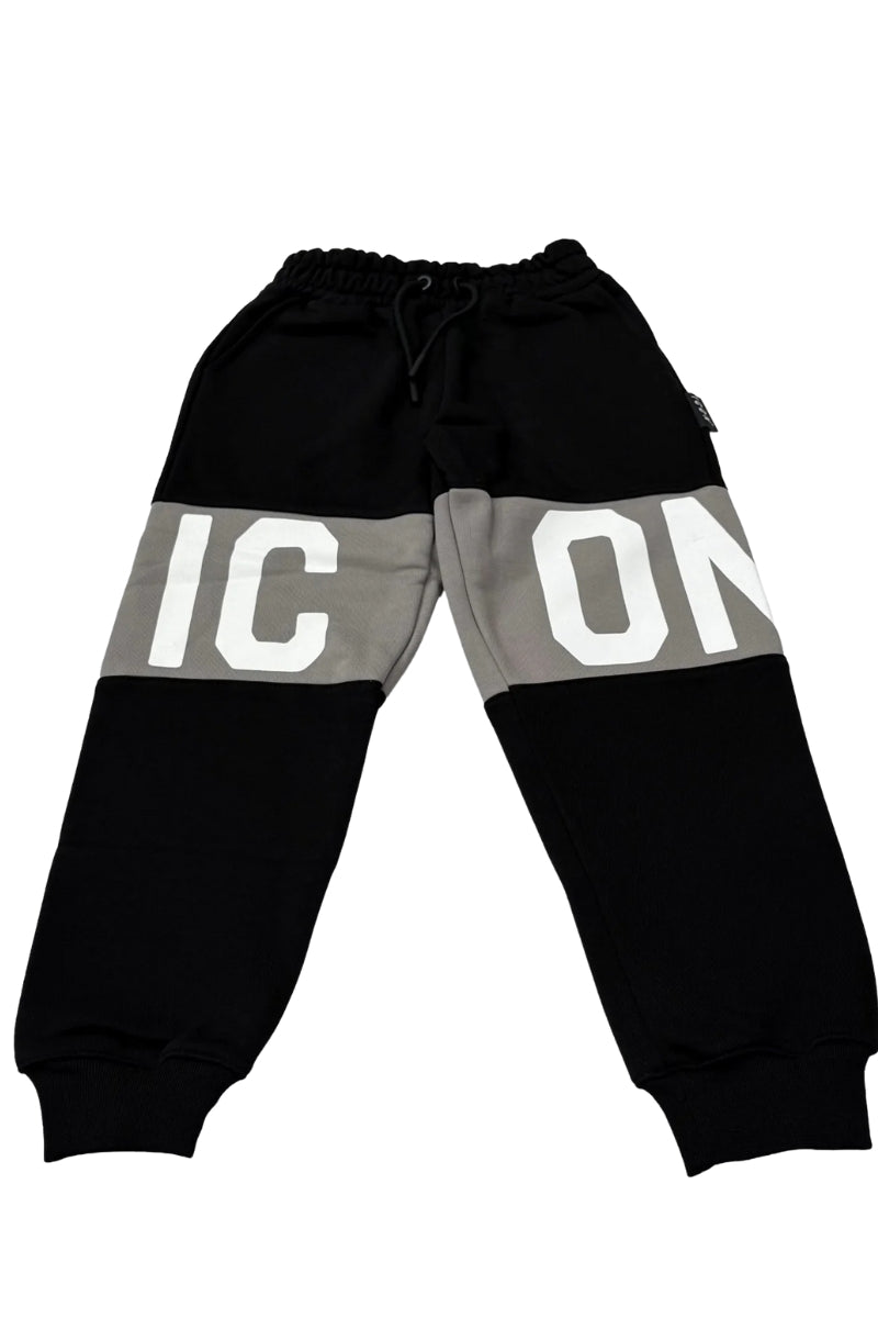 Pantaloni tuta ragazzo con banda con maxi logo lettering IBSP00744
