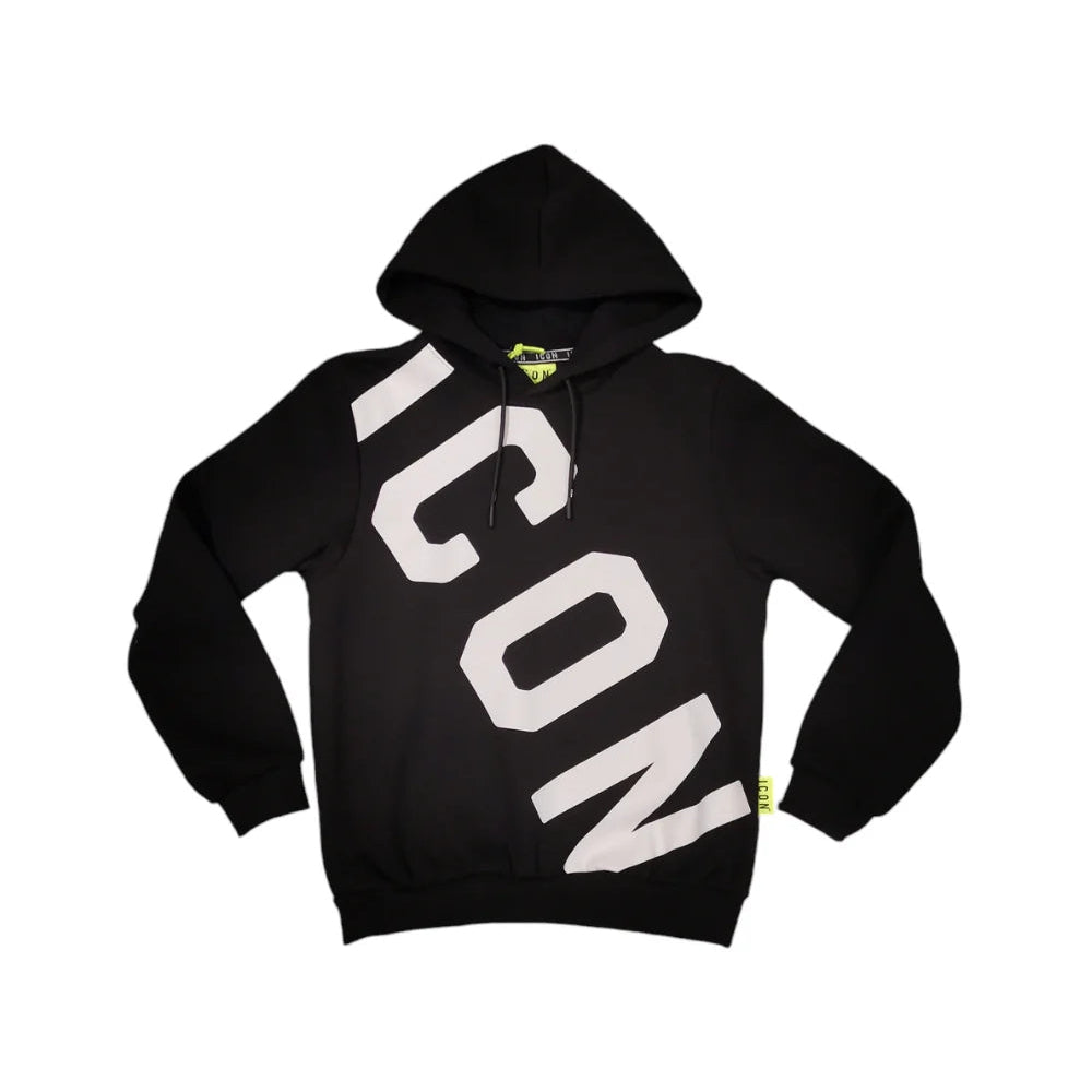 Felpa con cappuccio da ragazzo e maxi logo trasversale