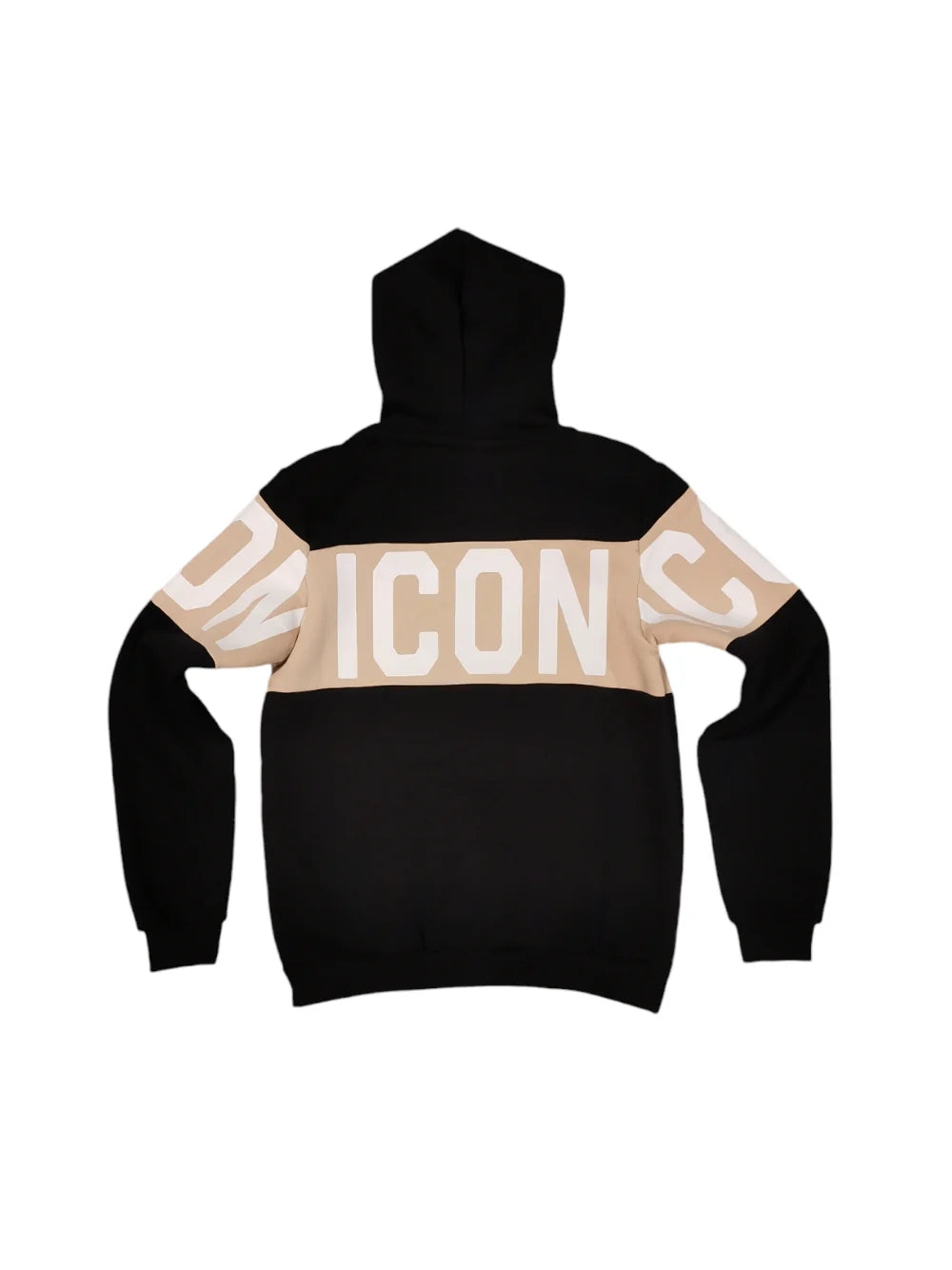 Felpa da ragazzo con cappuccio e inserti con maxi logo frontali