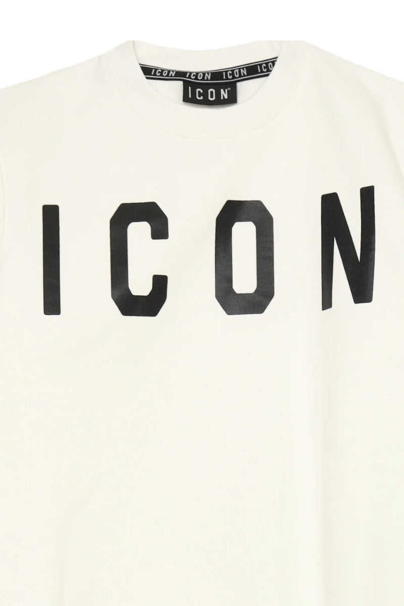 Felpa girocollo da ragazzo con logo lettering a contrasto frontale IBSW00750