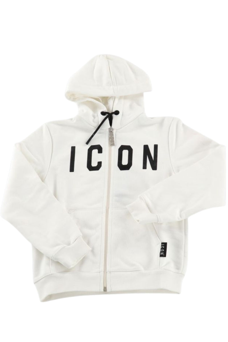 Felpa aperta da ragazzo con logo lettering a contrasto IBSW00751