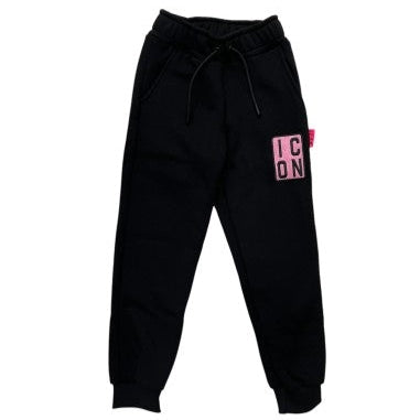 Pantaloni tuta da ragazza con con coulisse e logo lettering frontale