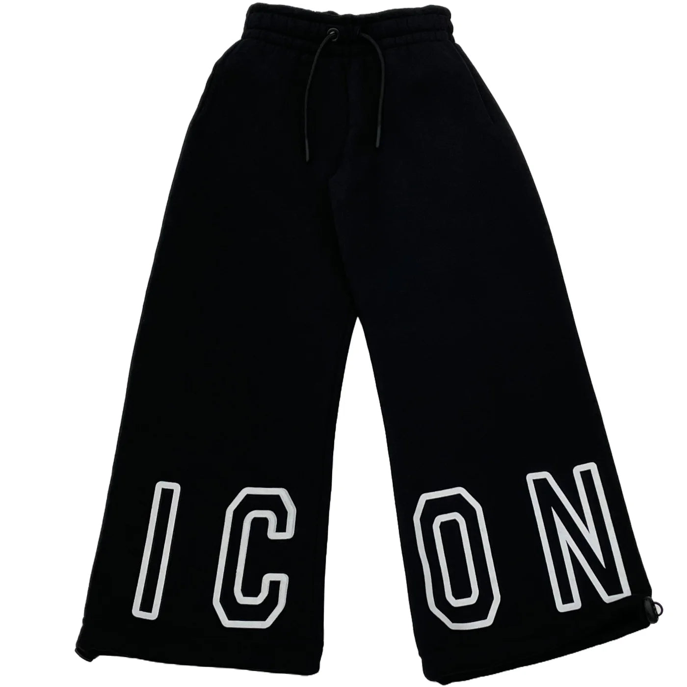 Pantaloni tuta da ragazza a zampa con maxi logo sul fondo