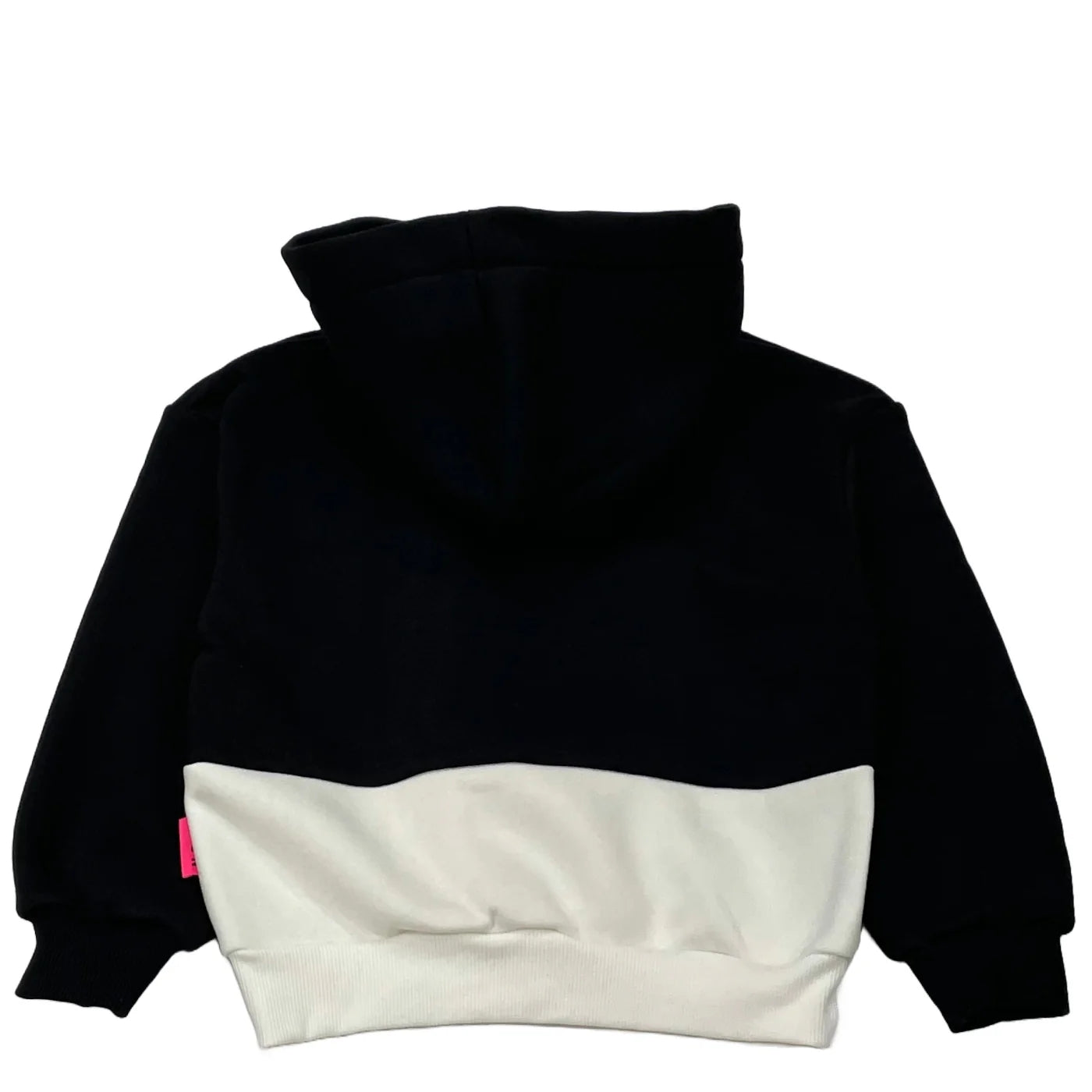 Felpa con cappuccio da ragazza bicolor con maxi logo frontale