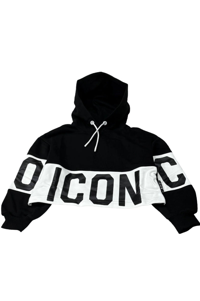 Felpa con cappuccio da ragazza con banda con maxi lettering IGSW00789