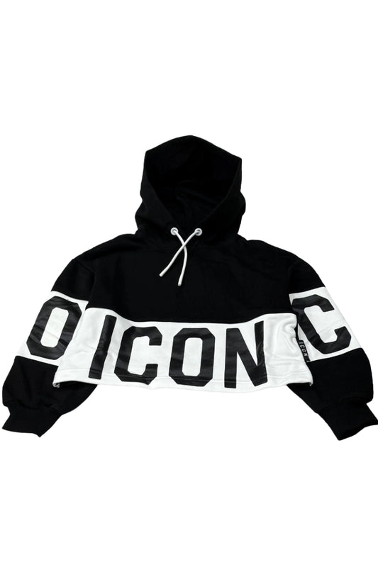 Felpa con cappuccio da ragazza con banda con maxi lettering IGSW00789