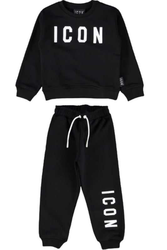 Tuta da bambino con maxi logo lettering a contrasto INBFS00872