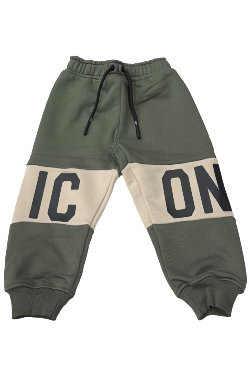 Tuta da bambino due pezzi con bande con maxi logo lettering INBFS00877