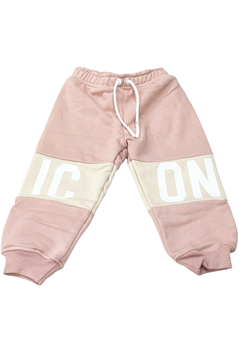 Tuta da bambina due pezzi con bande con maxi logo lettering INGFS00891