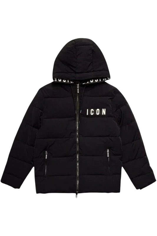 Giubbotto da bambino con multi logo lettering sul cappuccio INXJK00738