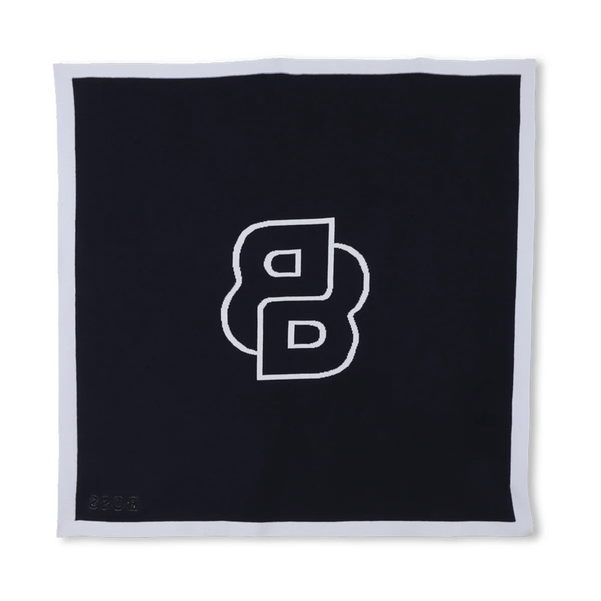 Copertina da neonato con maxi logo monogram e dettagli a contrasto colore J52600