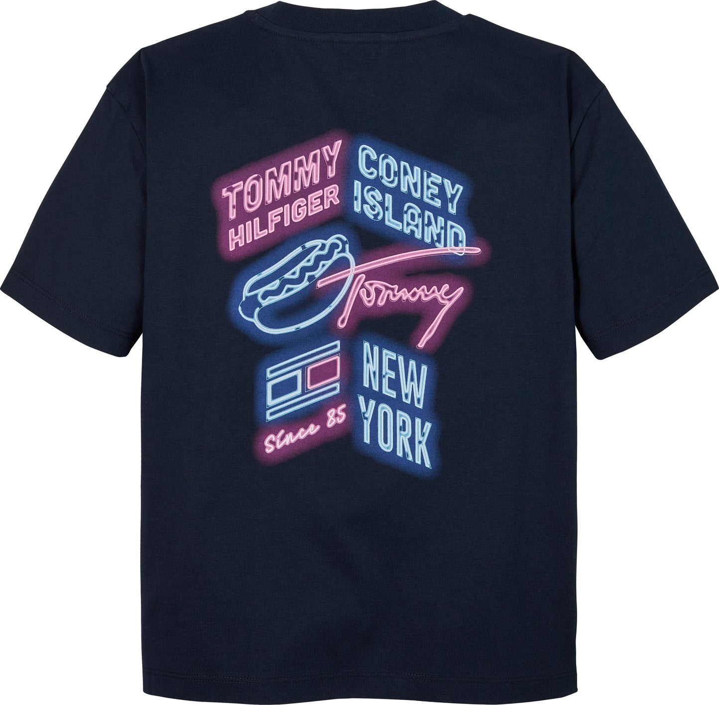 T-shirt girocollo da ragazzo con maxi grafica neon con logo New York City KB0KB09849C1G
