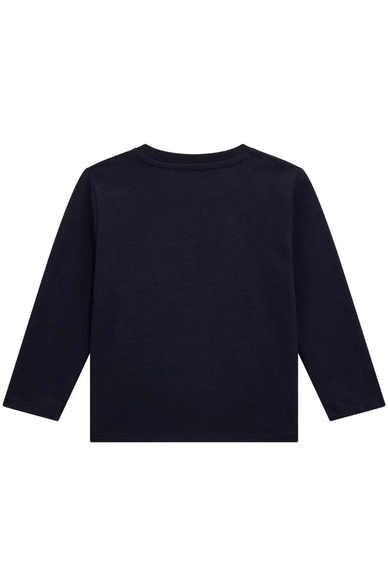 Maglia girocollo da neonato e bambino con stampa frontale logo lettering N5YI21K8HM4