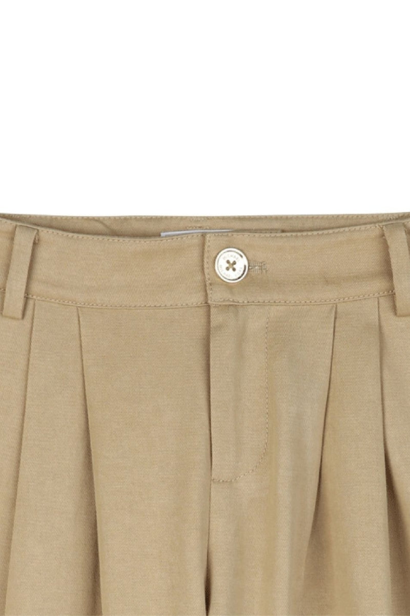Pantaloni da bambina e ragazza a gamba larga con pieghe frontali R30449