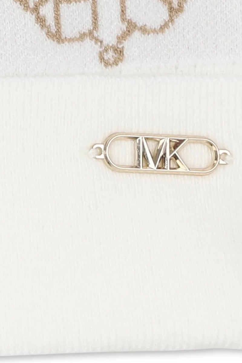 Cappello da ragazza lavorato a maglia con logo monogram all over R30520