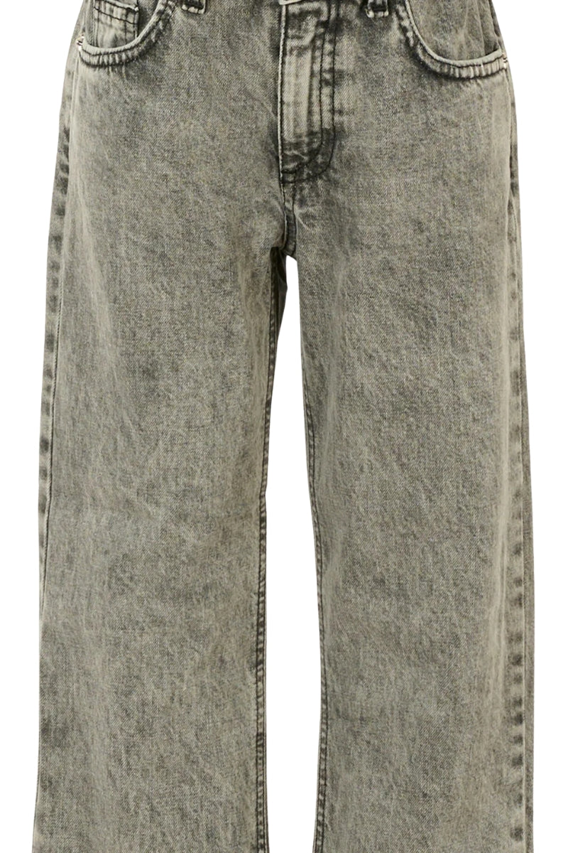 Jeans scuro da bambina e ragazza a cinque tasche e gamba larga RGA25168JE