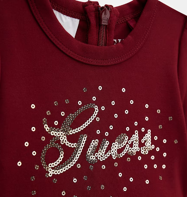 Abito da neonata con logo lettering e paillettes A5BK04KAE30