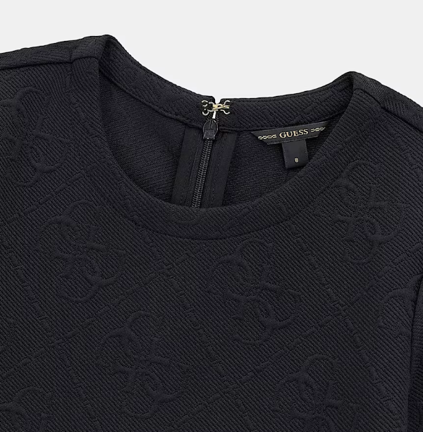 Abito da ragazza a maniche lunghe con logo 4G jacquard J5BK02K0742