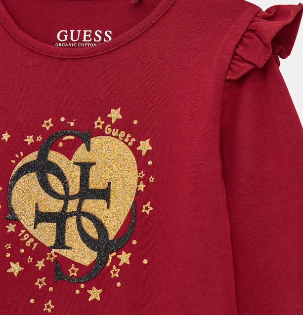 Maglia girocollo da bambina con balze sulle maniche K5BI02J1314