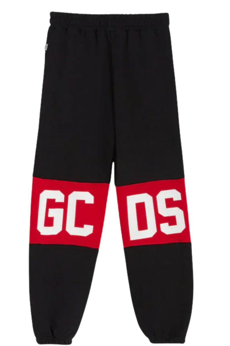 Pantaloni tuta da bambino e bambina con maxi banda loggata a contrasto colore fronte e retro ZOUKQI588F004