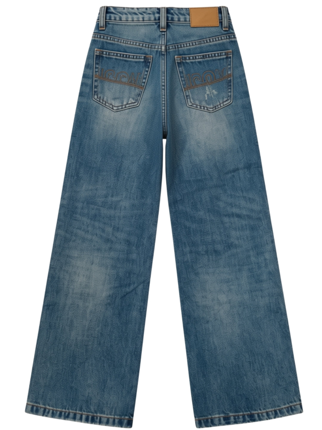 Jeans da ragazza con strappi frontali e tessuto vintage IGDT001327