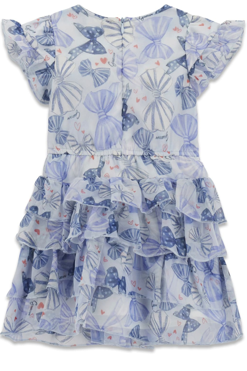 Vestito da bambina in chiffon con fantasia fiocchi (6 e 7 anni) K6RK06WA2T0