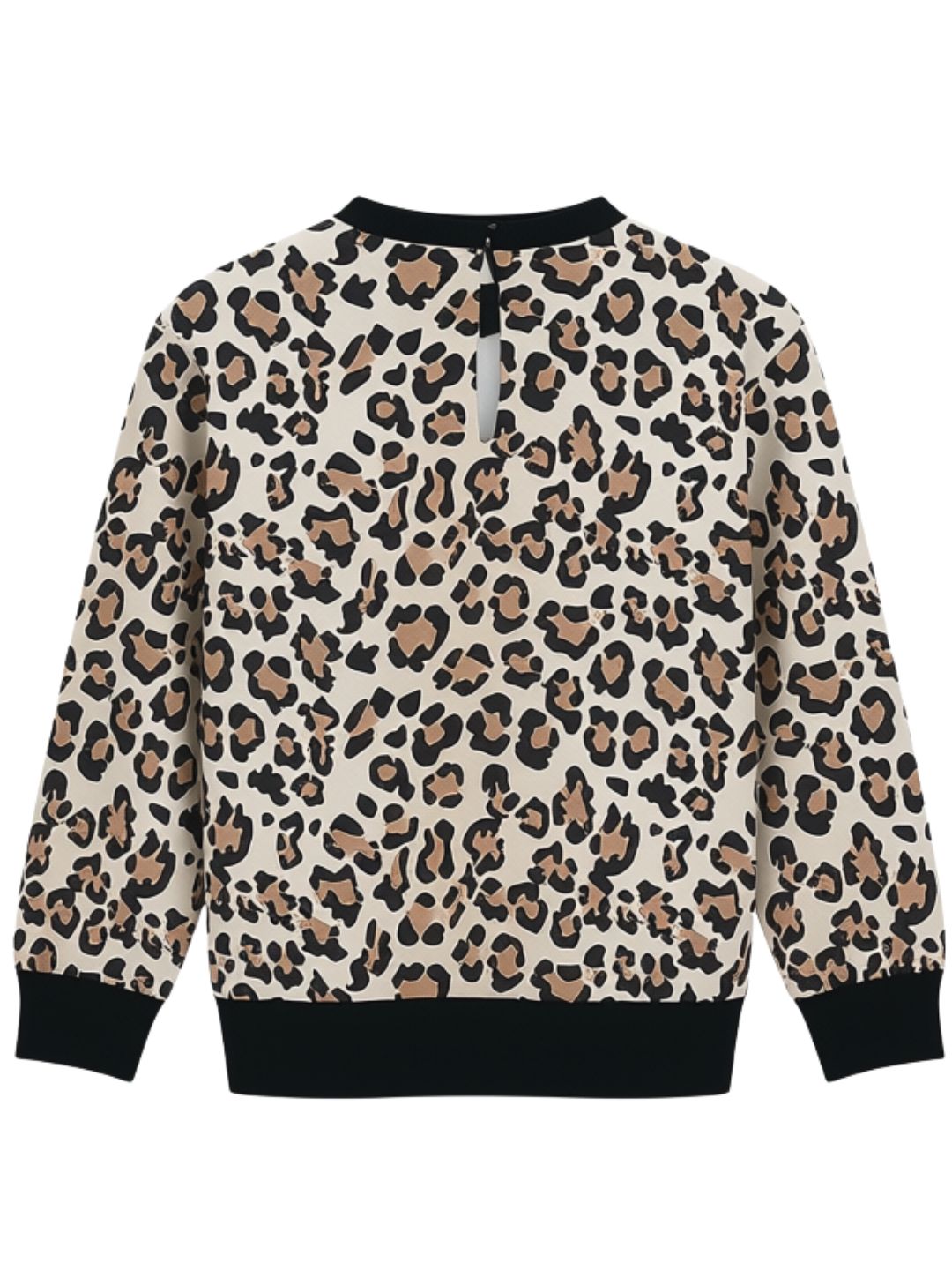 Felpa girocollo da neonata e bambina con stampa animalier GC0049