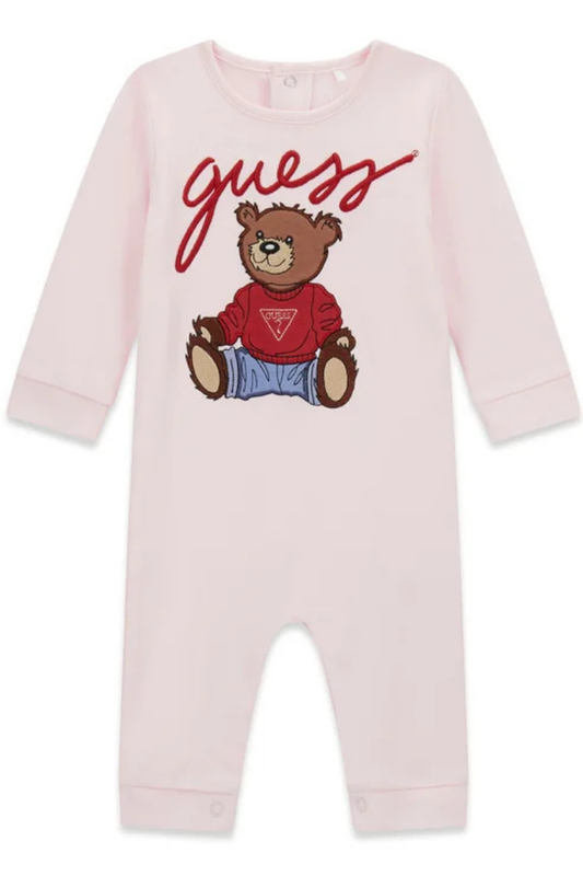 Tutina intera da neonato e neonata con logo lettering ricamato con orsacchiotto sul davanti H6RW01KA5W4