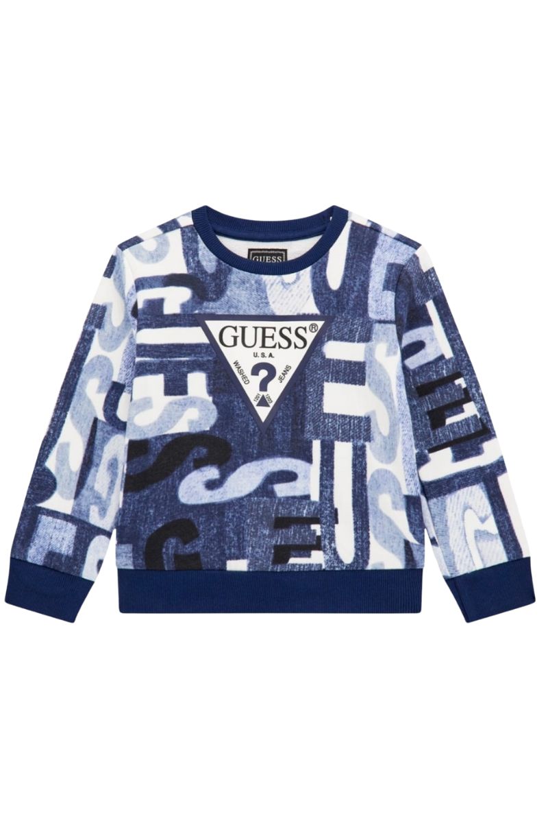 Felpa girocollo da neonato e bambino con maxi logo lettering all over N5BQ05KAD74