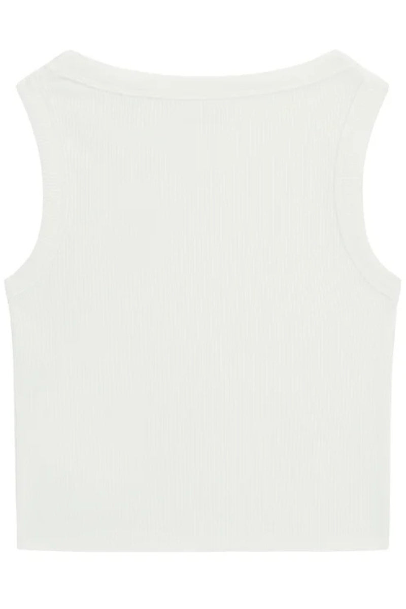 Canotta cropped da ragazza in cotone elasticizzato a costine J6GI36K8RT2