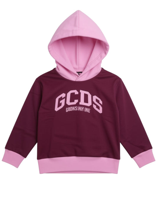 Felpa da neonata e bambina con cappuccio e maxi logo frontale GC0054