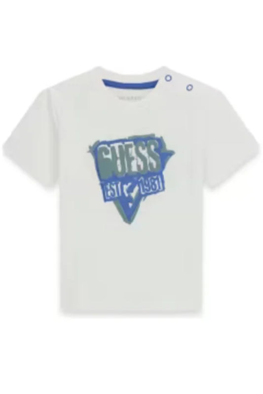 T-shirt da bambino con stampa maxi triangolo loggato sul davanti (6 e 7 anni) N6GI14K8HM4