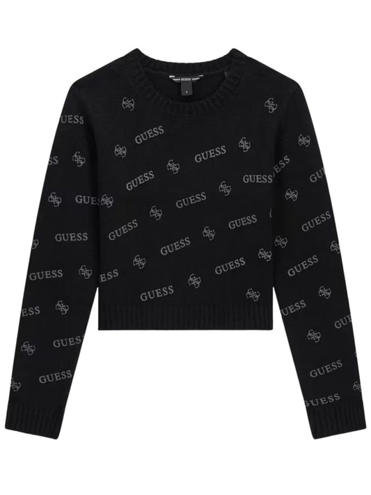Maglione da ragazza con logo lettering e logo 4G all over J6BR11Z1345