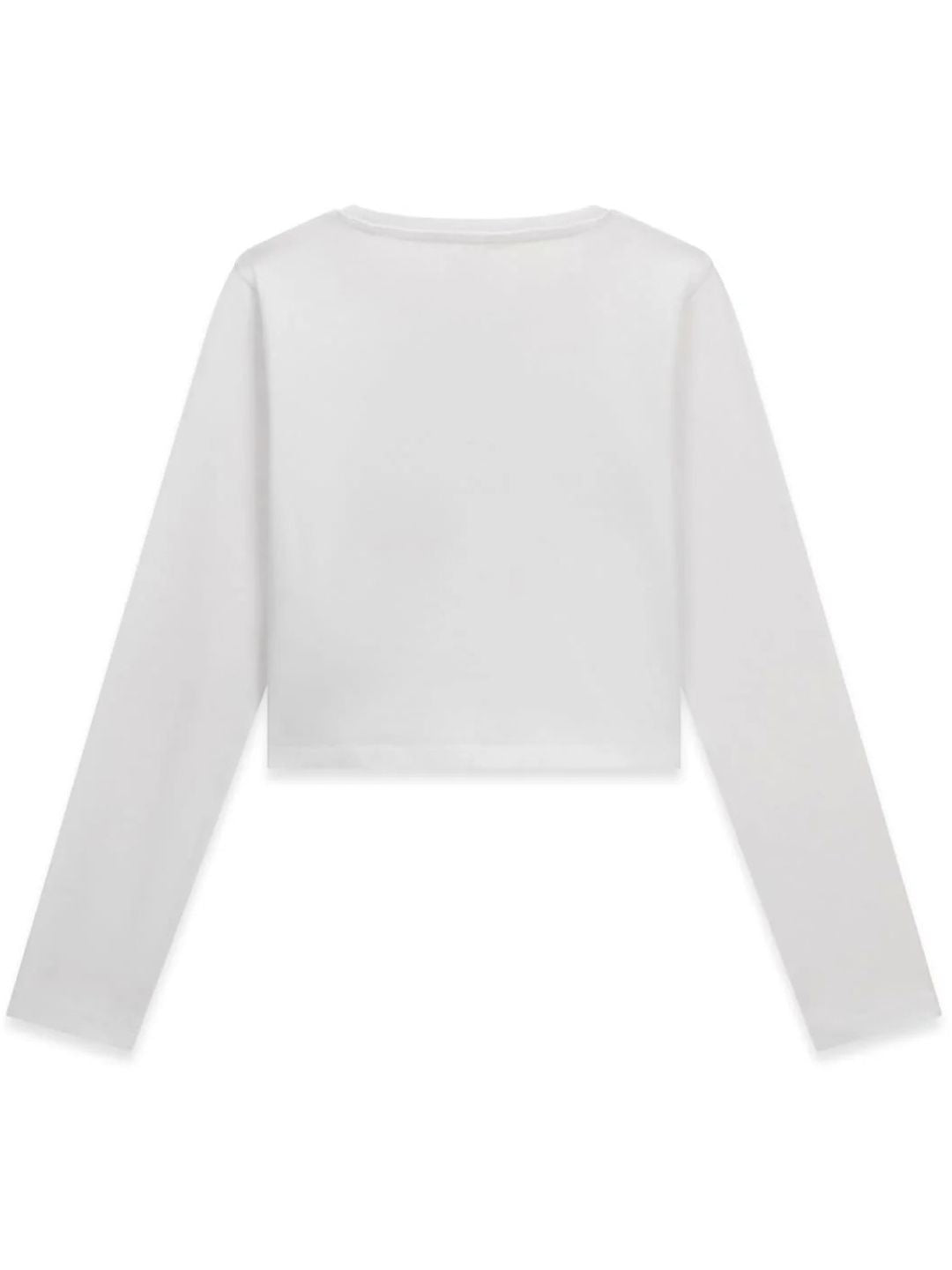 Maglia cropped da ragazza con maxi stampa loggata in lurex sul davanti J6YI35K3774