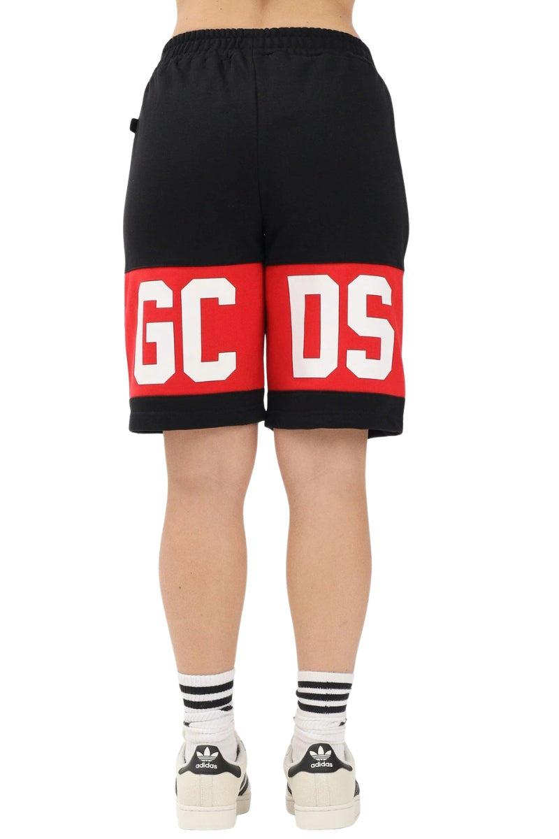 Bermuda da ragazzo e ragazza in cotone con maxi con logo lettering a contrasto fronte e retro Z0UJQL589F004