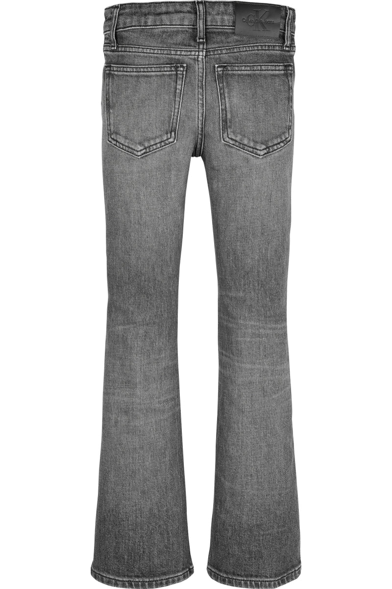 Jeans da bambina e ragazza modello a zampa lavaggio scuro IG0IG030411BY