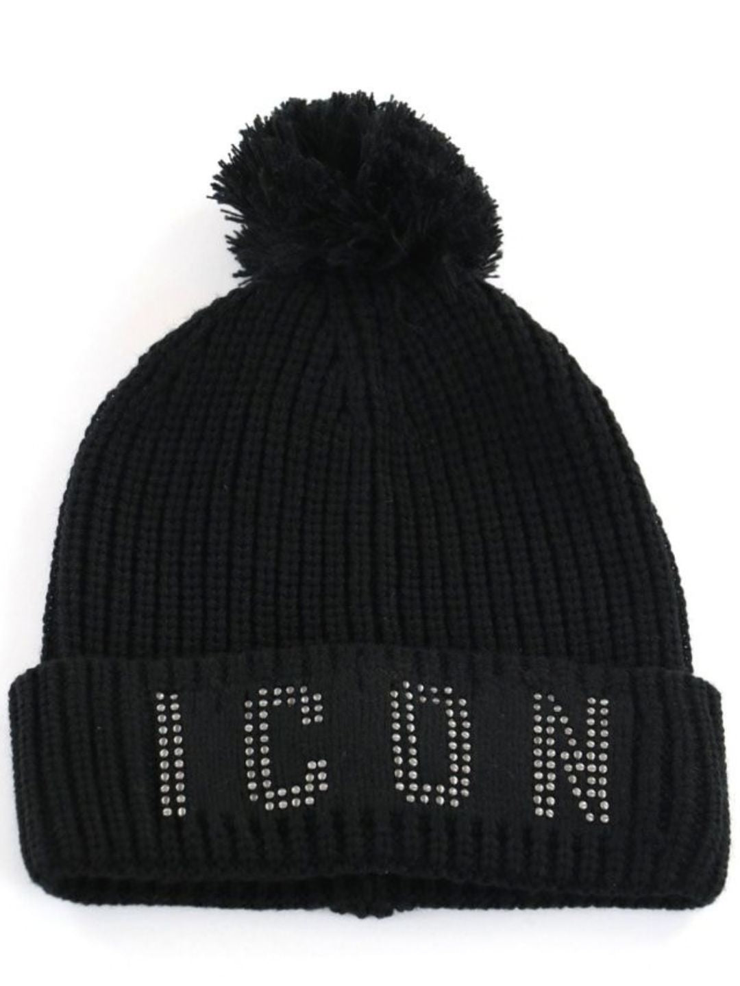 Cappello da bambina e ragazza in maglia con lavorazione a trecce e logo frontale IGAC001339