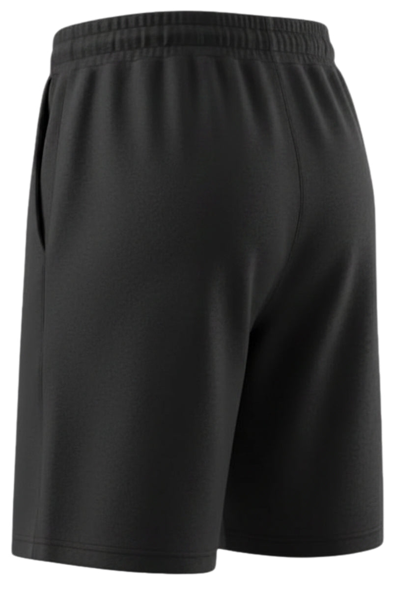 Bermuda da ragazzo in cotone garzata con stampa loggata a sinistra SS26K42