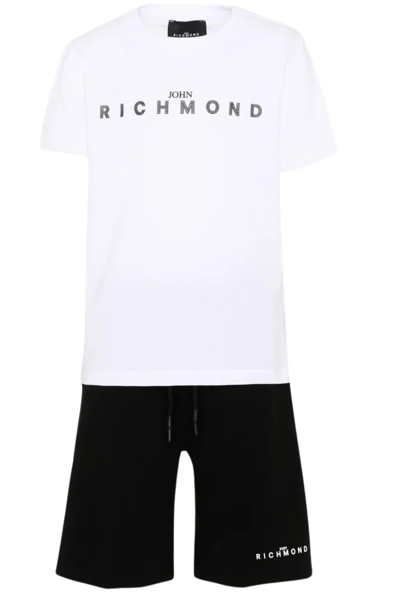 Completo da bambino e ragazzo due pezzi con logo lettering a contrasto RBP26018CJ