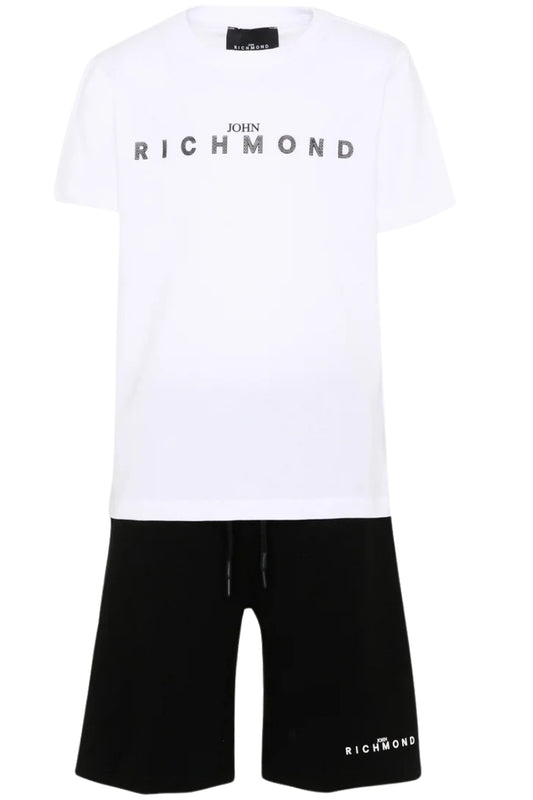 Completo da bambino e ragazzo due pezzi con logo lettering a contrasto RBP26018CJ